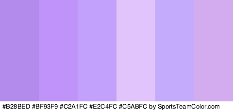 #B28BED #BF93F9 #C2A1FC #E2C4FC #C5ABFC #D3ACEF Colors