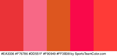 #EA3336 #F76786 #DD551F #F90949 #FF3B38 Colors