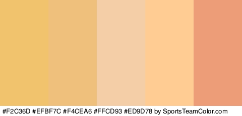 #F2C36D #EFBF7C #F4CEA6 #FFCD93 #ED9D78 Colors