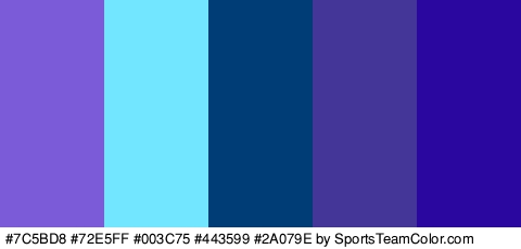 #7C5BD8 #72E5FF #003C75 #443599 #2A079E Colors