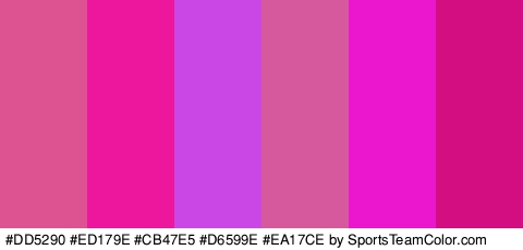 #DD5290 #ED179E #CB47E5 #D6599E #EA17CE #D30E81 Colors