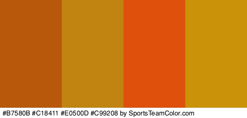 #B7580B #C18411 #E0500D #C99208 Colors