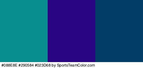 #088E8E #290584 #023D68 Colors