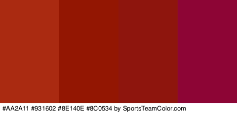 #AA2A11 #931602 #8E140E #8C0534 Colors