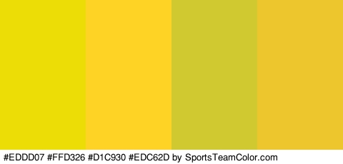 #EDDD07 #FFD326 #D1C930 #EDC62D Colors