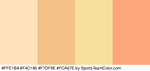 #FFE1BA #F4C186 #F7DF9E #FCA67E Colors