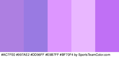 #AC7FE0 #997AE2 #DD96FF #E9B7FF #BF70F4 Colors