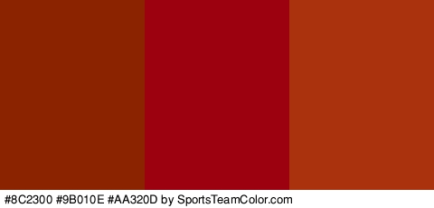 #8C2300 #9B010E #AA320D Colors