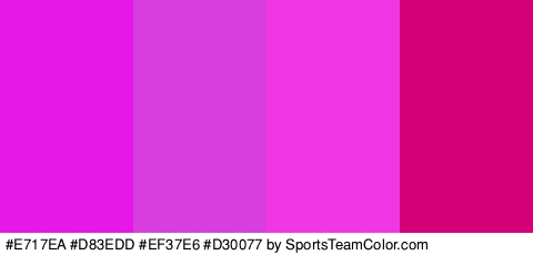 #E717EA #D83EDD #EF37E6 #D30077 Colors