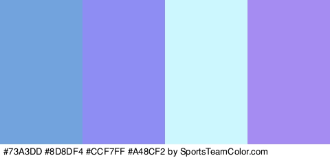 #73A3DD #8D8DF4 #CCF7FF #A48CF2 Colors