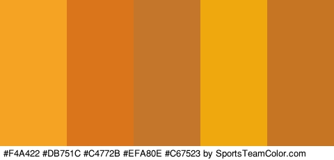 #F4A422 #DB751C #C4772B #EFA80E #C67523 Colors