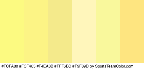 #FCFA80 #FCF485 #F4EA8B #FFF6BC #F9F89D #FFE57F Colors