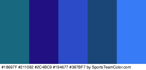 #18697F #211082 #2C4BC9 #194677 #387BF7 Colors