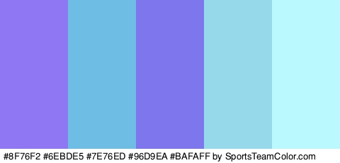 #8F76F2 #6EBDE5 #7E76ED #96D9EA #BAFAFF Colors