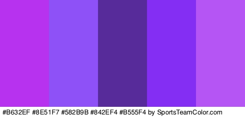 #B632EF #8E51F7 #582B9B #842EF4 #B555F4 Colors