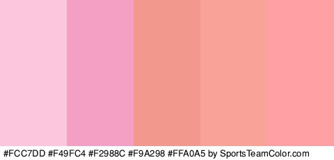 #FCC7DD #F49FC4 #F2988C #F9A298 #FFA0A5 Colors