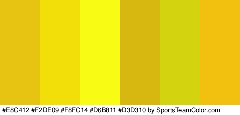 #E8C412 #F2DE09 #F8FC14 #D6B811 #D3D310 #F2C00E Colors