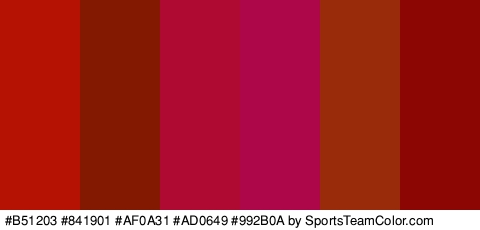 #B51203 #841901 #AF0A31 #AD0649 #992B0A #8C0604 Colors