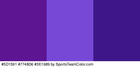 #5D1591 #7748D6 #3E1689 Colors