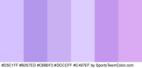 #D5C1FF #B297ED #C8B0F2 #DCCCFF #C497EF #DAABF2 Colors