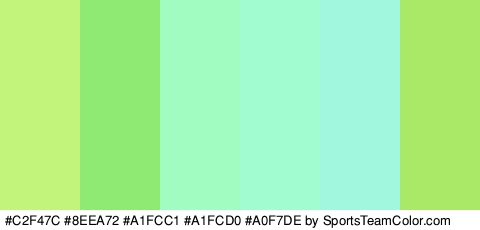 #C2F47C #8EEA72 #A1FCC1 #A1FCD0 #A0F7DE #AAE868 Colors