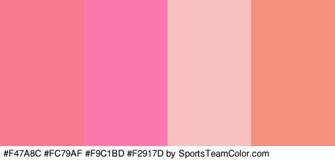 #F47A8C #FC79AF #F9C1BD #F2917D Colors