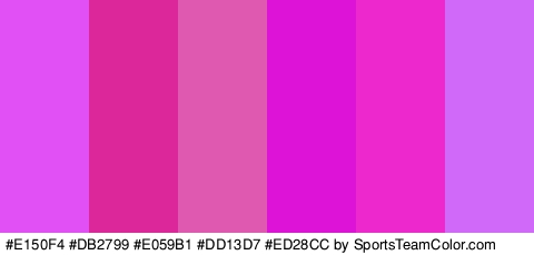 #E150F4 #DB2799 #E059B1 #DD13D7 #ED28CC #D068F9 Colors