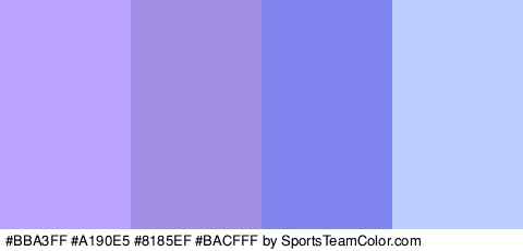 #BBA3FF #A190E5 #8185EF #BACFFF Colors