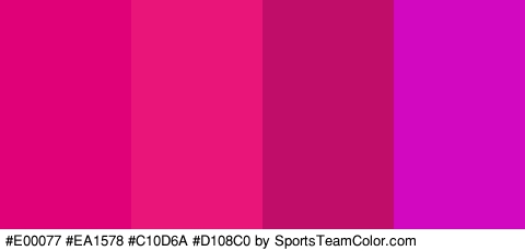 #E00077 #EA1578 #C10D6A #D108C0 Colors