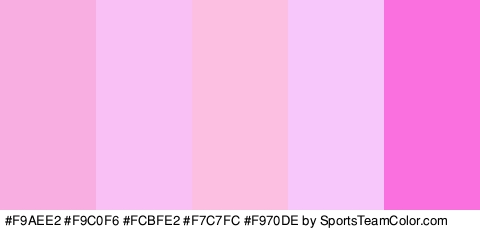 #F9AEE2 #F9C0F6 #FCBFE2 #F7C7FC #F970DE Colors