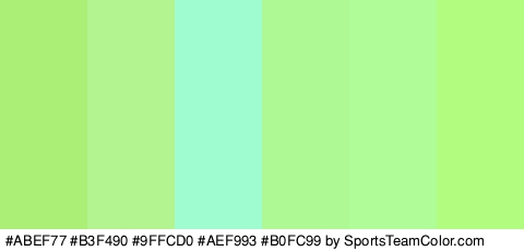 #ABEF77 #B3F490 #9FFCD0 #AEF993 #B0FC99 #B2FC80 Colors