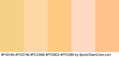 #F4D184 #FCD7A6 #FCCA80 #FFD8C4 #FFC289 Colors