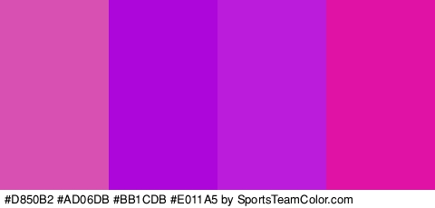 #D850B2 #AD06DB #BB1CDB #E011A5 Colors