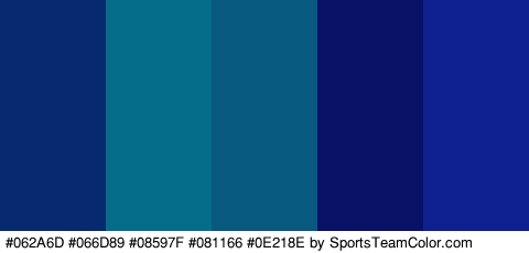 #062A6D #066D89 #08597F #081166 #0E218E Colors