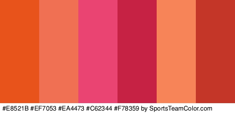 #E8521B #EF7053 #EA4473 #C62344 #F78359 #C43627 Colors