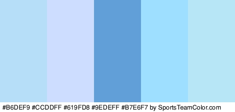 #B6DEF9 #CCDDFF #619FD8 #9EDEFF #B7E6F7 Colors