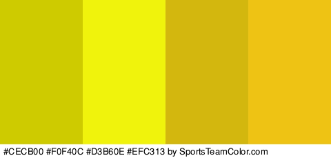 #CECB00 #F0F40C #D3B60E #EFC313 Colors