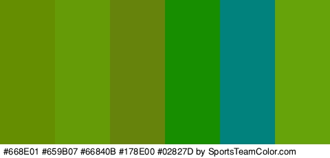 #668E01 #659B07 #66840B #178E00 #02827D #66A30B Colors