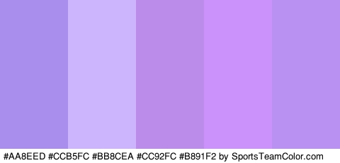 #AA8EED #CCB5FC #BB8CEA #CC92FC #B891F2 Colors