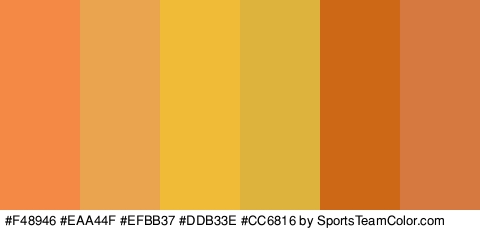 #F48946 #EAA44F #EFBB37 #DDB33E #CC6816 #D67940 Colors