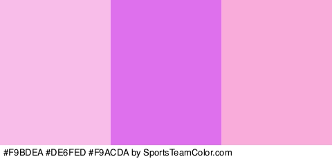 #F9BDEA #DE6FED #F9ACDA Colors