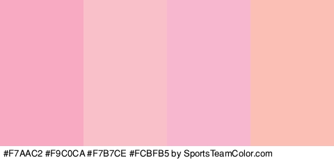 #F7AAC2 #F9C0CA #F7B7CE #FCBFB5 Colors