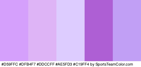 #D59FFC #DFB4F7 #DDCCFF #AE5FD3 #C19FF4 Colors