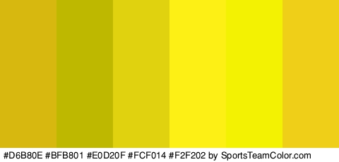 #D6B80E #BFB801 #E0D20F #FCF014 #F2F202 #EFCF17 Colors