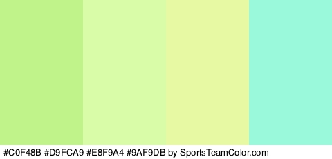 #C0F48B #D9FCA9 #E8F9A4 #9AF9DB Colors