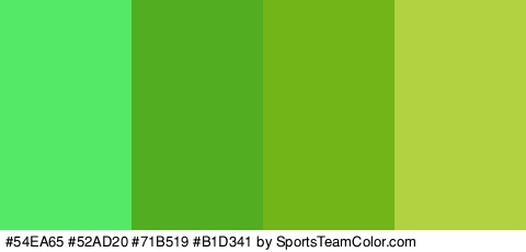 #54EA65 #52AD20 #71B519 #B1D341 Colors