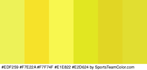 #EDF259 #F7E22A #F7F74F #E1E822 #E2D624 #E2DD31 Colors