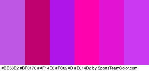 #BE58E2 #BF0170 #AF14E8 #FC02AD #E014D2 #CA3AF2 Colors