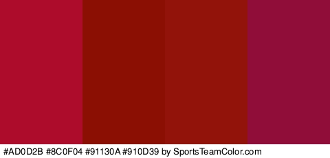 #AD0D2B #8C0F04 #91130A #910D39 Colors