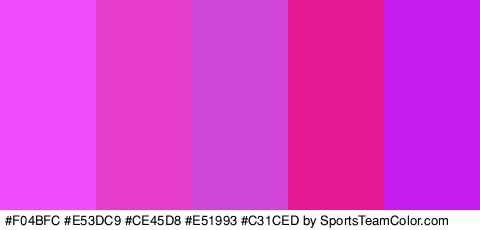 #F04BFC #E53DC9 #CE45D8 #E51993 #C31CED Colors